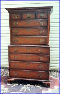 Vintage SOLID Mahogany Oxford KINDEL Chippendale Chest Of Drawers Dresser NICE