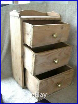 Vintage Set Of Pine Table Top Chest Of Drawers