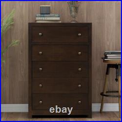 Vintage Solid Wood Chest 5 Drawers Dresser For Home Bedroom Wardrobe US Stock