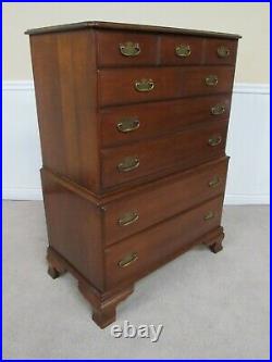 Vintage Statton Cumberland Cherry Chest On Chest, 5 Drawer High Dresser