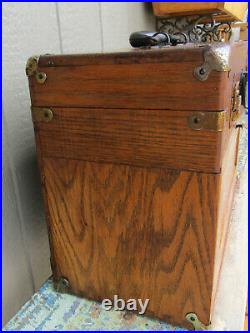 Vintage Sturdy 7 Drawer Oak Machinist Wooden Wood Tool Chest Box