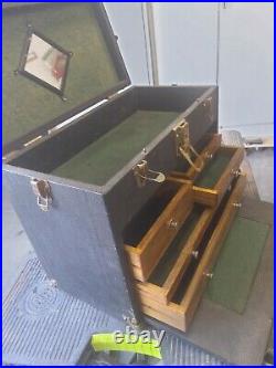 Vintage Wood 7-Drawer Machinist Chest Tool Box