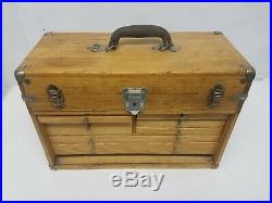 Vintage Wood H. Gerstner & Sons 7 Drawer Tool Chest Box Model 041 Free Shipping