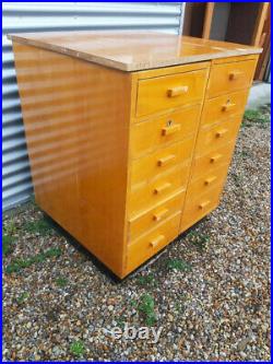 Vintage retro Danish Mid Century chest of drawers shop display cabinet desk