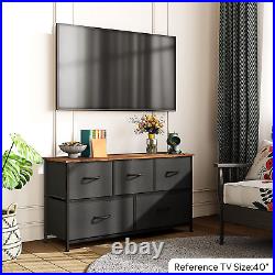 WLIVE Dresser for Bedroom with 5 Drawers, Wide Chest of Drawers, Fabric Dresser