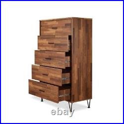 Walnut Finish ACME Deoss 5 Drawer Chest Contemporary Storage Solution