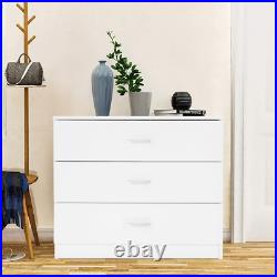 White 3 Drawer Dresser, Chest of Drawers for Bedroom, Modern Storage Cabinet Dre