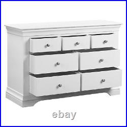 White 4 + 3 Drawer Wide Chest of Drawers Olivia