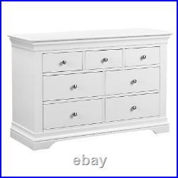 White 4 + 3 Drawer Wide Chest of Drawers Olivia