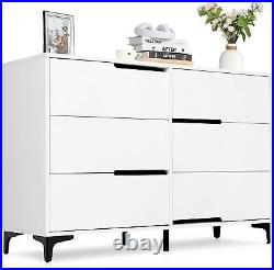 White 4/6 Drawer Modern Dresser Nightstand Dresser Chest Drawers Storage Cabinet