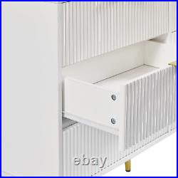 White 4 Drawer Bedroom Dresser Wood Metal Handles Storage Chest