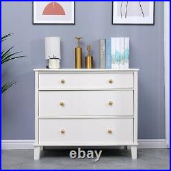 White 5 Drawer Dresser Chest Drawers Wooden Clothes Storage Bedroom Furniture