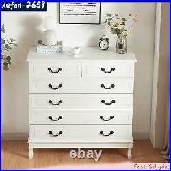 White 6 Drawer Chest of Drawers Storage Bedroom Furniture Bedside Table Cabinet