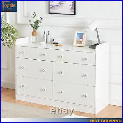 White 6-Drawer Dresser Bedroom Organizer Unit Storage Cabinet Chests of Drawers