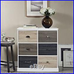 White 6 Drawer Dresser Chest Drawers Wooden Storage Cabinet Bedroom Furniture