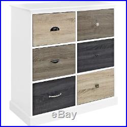 White 6 Drawer Dresser Chest Drawers Wooden Storage Cabinet Bedroom Furniture