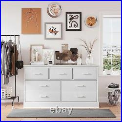 White 7 Drawer Dresser Bedroom Furniture Large Storage Cabinet Chest of Drawers