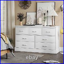 White 7 Drawer Dresser Bedroom Furniture Large Storage Cabinet Chest of Drawers