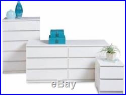 White Bedroom Furniture Dresser Drawer Nightstand 5 Chest 6 Dressers Wood Grain