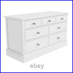 White Chest of Drawers 4+3 Drawer Wide Storage Cabinet Bedroom Furniture