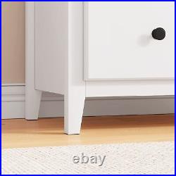 White Dresser 6 Drawer Double Dresser Wood Dresser Chest with Wide Storage