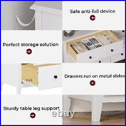 White Dresser 6 Drawer Double Dresser Wood Dresser Chest with Wide Storage
