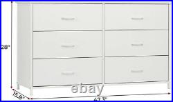White Dresser Chest 6 Drawers Furniture Bedroom Storage Organizer Wood Frame