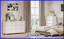 White Dresser Chest 6 Drawers Furniture Bedroom Storage Organizer Wood Frame