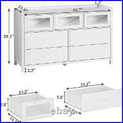 White Dresser for Bedroom Chest of Drawers Bedroom Closet Wooden Storage Cabinet