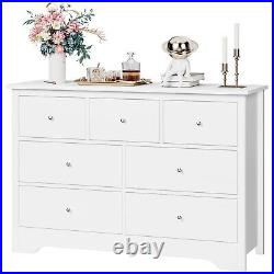 White Dresser for Bedroom, Modern Chest of Drawer Wood Storage Cabinet