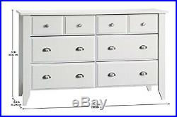 White Dresser for Kids Girls Women Bedroom 6 Drawer Dressers Chest of Drawers