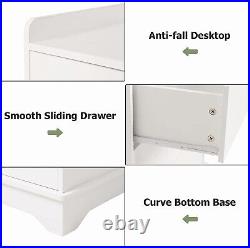 White Dresser with 6 Drawers Rustic Tall Chest of Drawers Wooden Cloth Organizer