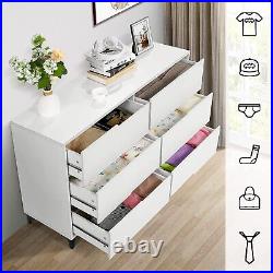 White Modern Dresser 4/6 Drawer Chest Drawers Storage Cabinet Dresser Nightstand