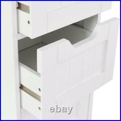 White Tall Chest Of Drawers Narrow Tallboy Cabinet Bedroom Bathroom Storage Unit
