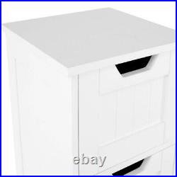 White Tall Chest Of Drawers Narrow Tallboy Cabinet Bedroom Bathroom Storage Unit