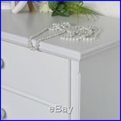 White wood 3 drawer chest shabby vintage chic French bedroom furniture storage