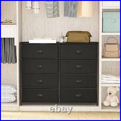 Wide 40-inch 8 Drawer Dresser Versatile Multipurpose Storage Chest Black