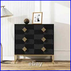 Wood 3 Drawer Dresser Chest of Drawers Diamond Shaped Handle Storage Cabinet