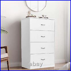 Wood 4 Drawer Wood Dressers Bedroom Storage Cabinet Dresser Chest Light Gray US