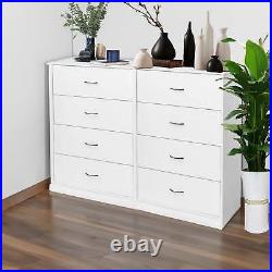 Wood 4 Drawer Wood Dressers Bedroom Storage Cabinet Dresser Chest Light Gray US