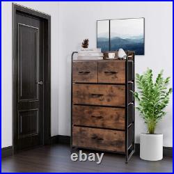 Wood 5-Drawer Chest Dresser Industrial Style Organizer Bedroom Storage Clothes