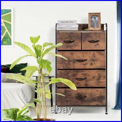 Wood 5-Drawer Chest Dresser Industrial Style Organizer Bedroom Storage Clothes