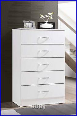 Wood 5-Drawer Storage Chest Organizer Chest of Drawers Bedroom Cabinet US