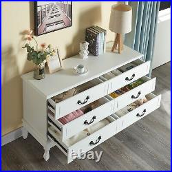 Wood 6 Drawer Chest Dresser Bedroom Nightstand Storage Furniture Cabinet New