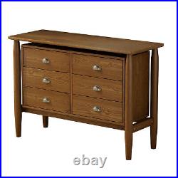 Wood 6 Drawer Dresser Chest of Drawer For Bedroom Living Room Storage Cabinet
