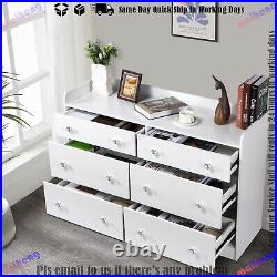 Wood 6 Drawer Dresser Chest of Drawers Bedroom Cloth Storage Cabinet Dresser