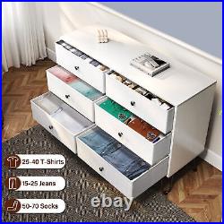 Wood 6 Drawer Dresser Chest of Fabric Drawers Bedroom Clothes Storage Organizer