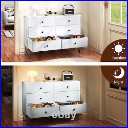 Wood 6 Drawer Dresser Chest of Fabric Drawers Bedroom Clothes Storage Organizer