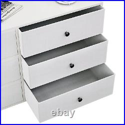 Wood 6 Drawer Dresser Chest of Fabric Drawers Bedroom Clothes Storage Organizer