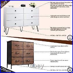 Wood Bedroom Drawer Dresser Chest of 6 Drawers Clothes Storage Organizer Cabinet